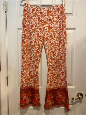 Arnhem Coral and Red Floral Boot Cut Pants